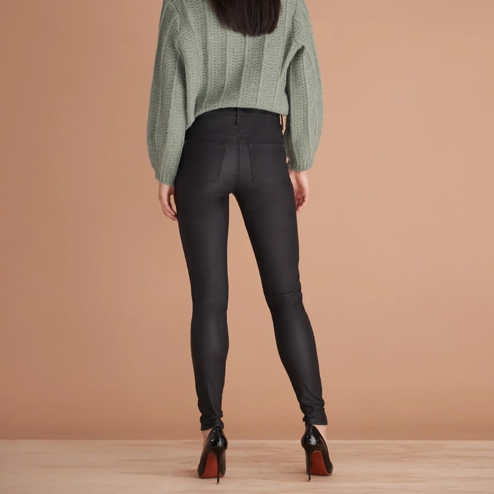 NWT CLASSIC RISE / RACHEL SKINNY / COATED BLACK DENIM - Picture 2 of 5